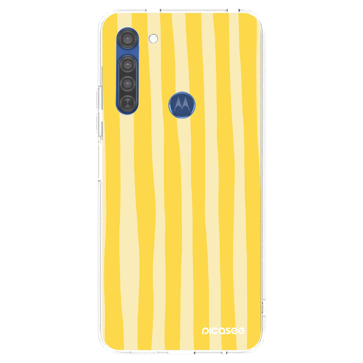 Picasee silikonska prozirna maskica za Motorola Moto G8 - Lines lemon
