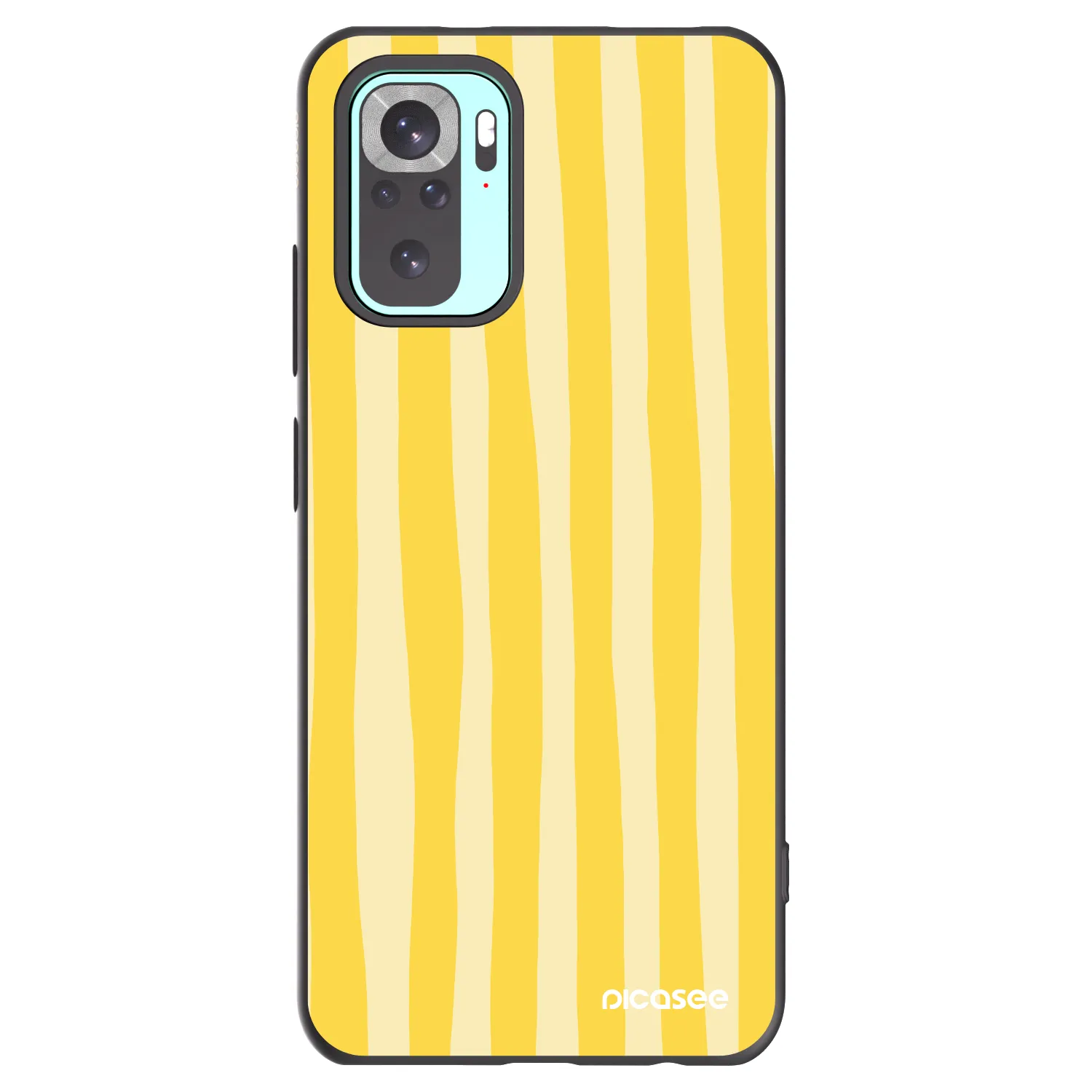 Picasee crna silikonska maskica za Xiaomi Redmi Note 10 Pro - Lines lemon