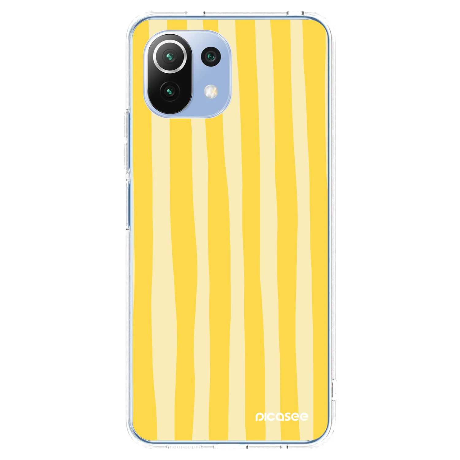 Picasee silikonska prozirna maskica za Xiaomi Mi 11 Lite - Lines lemon