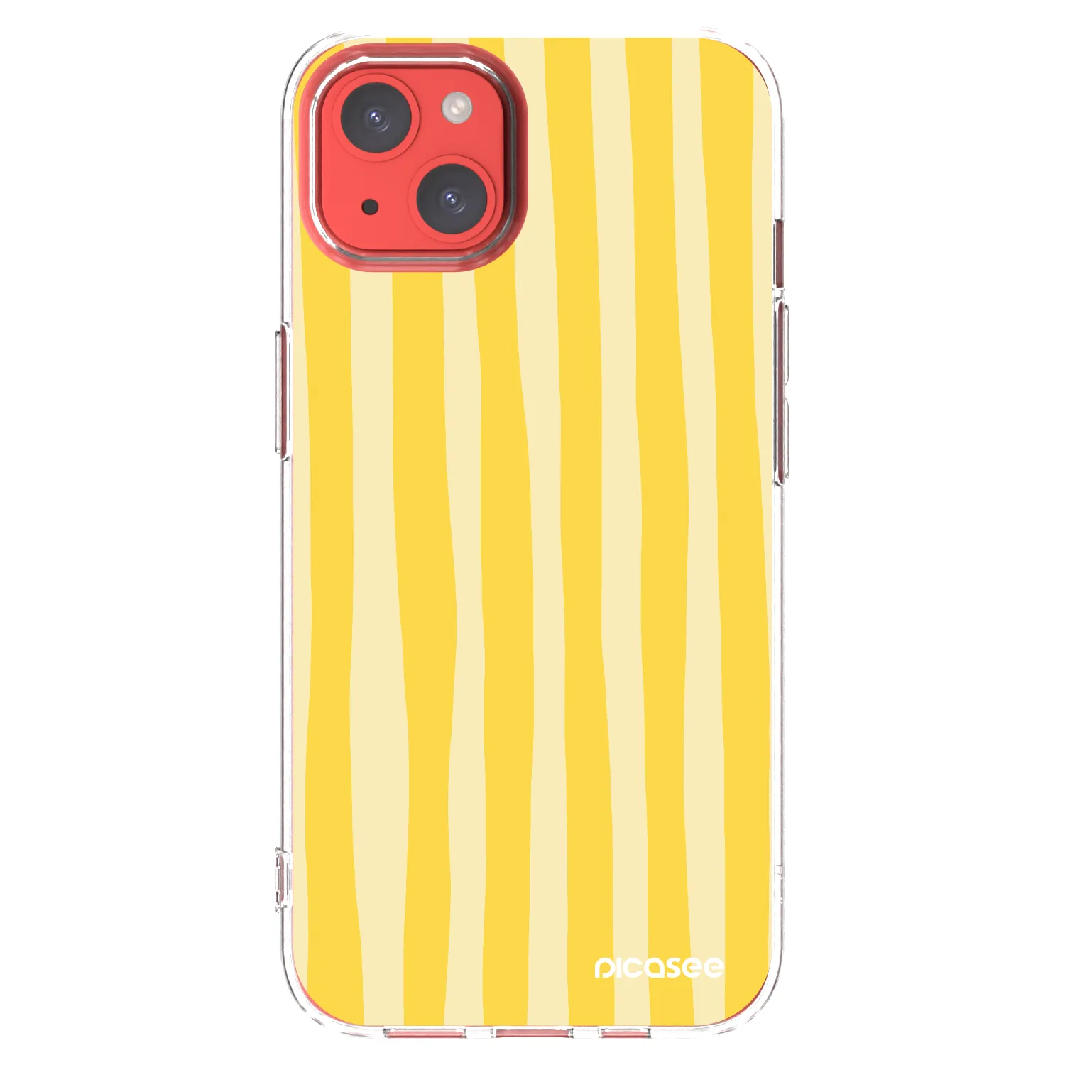 Picasee silikonska prozirna maskica za Apple iPhone 13 - Lines lemon