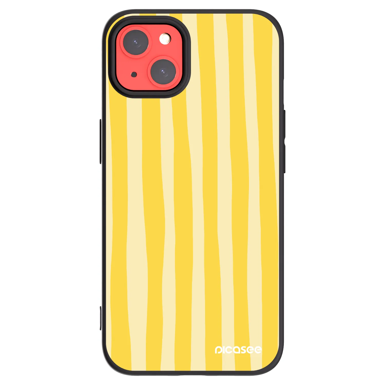 Picasee crna silikonska maskica za Apple iPhone 13 - Lines lemon