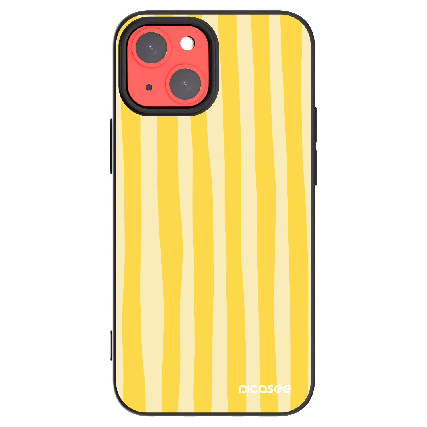 Picasee crna silikonska maskica za Apple iPhone 13 mini - Lines lemon