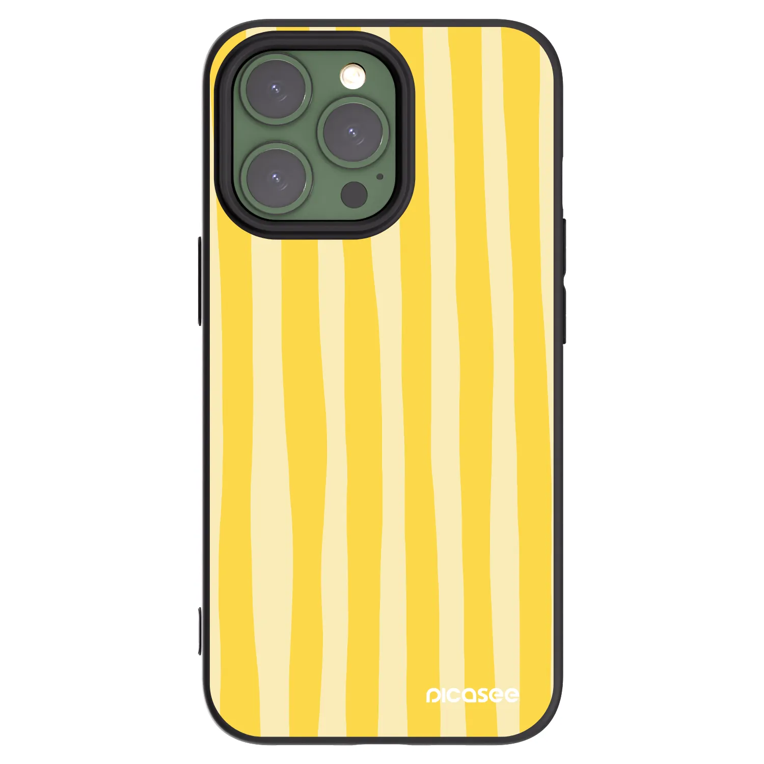 Picasee crna silikonska maskica za Apple iPhone 13 Pro - Lines lemon