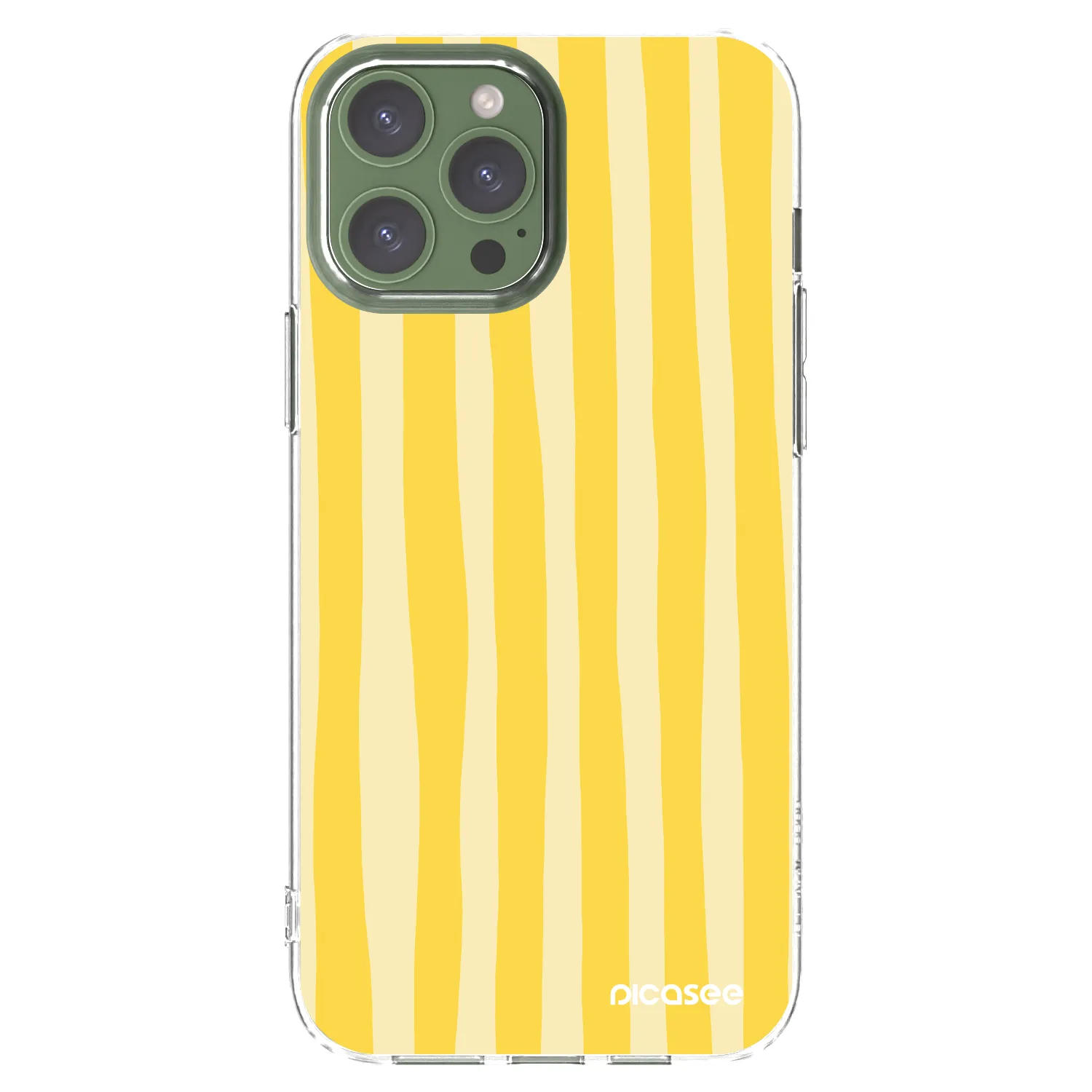 Picasee silikonska prozirna maskica za Apple iPhone 13 Pro Max - Lines lemon