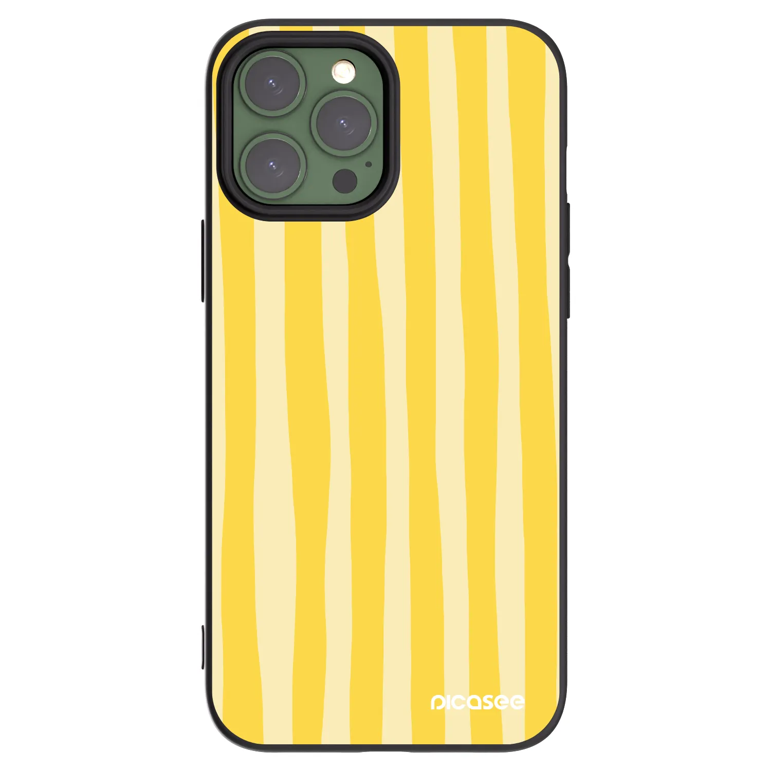 Picasee crna silikonska maskica za Apple iPhone 13 Pro Max - Lines lemon