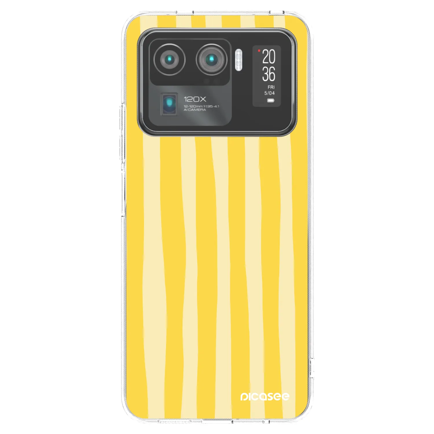 Picasee silikonska prozirna maskica za Xiaomi Mi 11 Ultra - Lines lemon