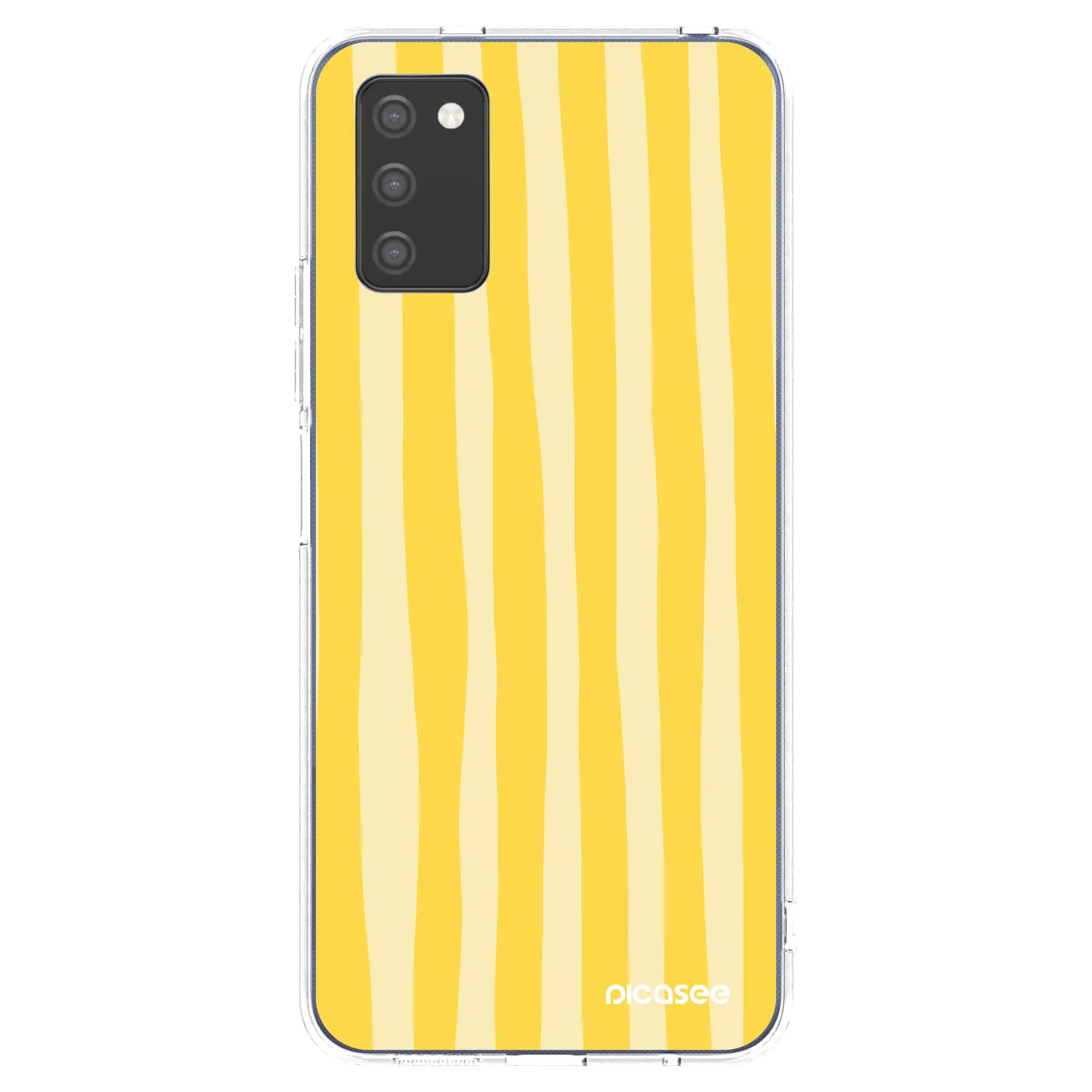 Picasee silikonska prozirna maskica za Samsung Galaxy A02s A025G - Lines lemon