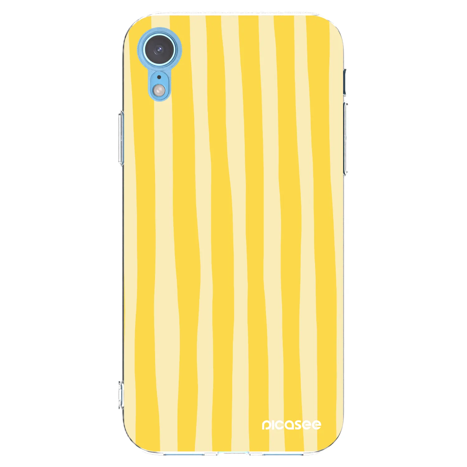 Picasee silikonska prozirna maskica za Apple iPhone XR - Lines lemon