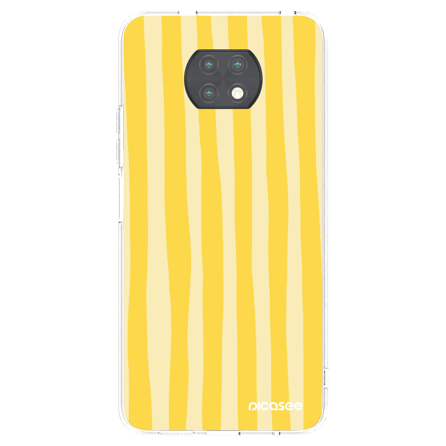 Picasee silikonska prozirna maskica za Xiaomi Redmi Note 9T - Lines lemon