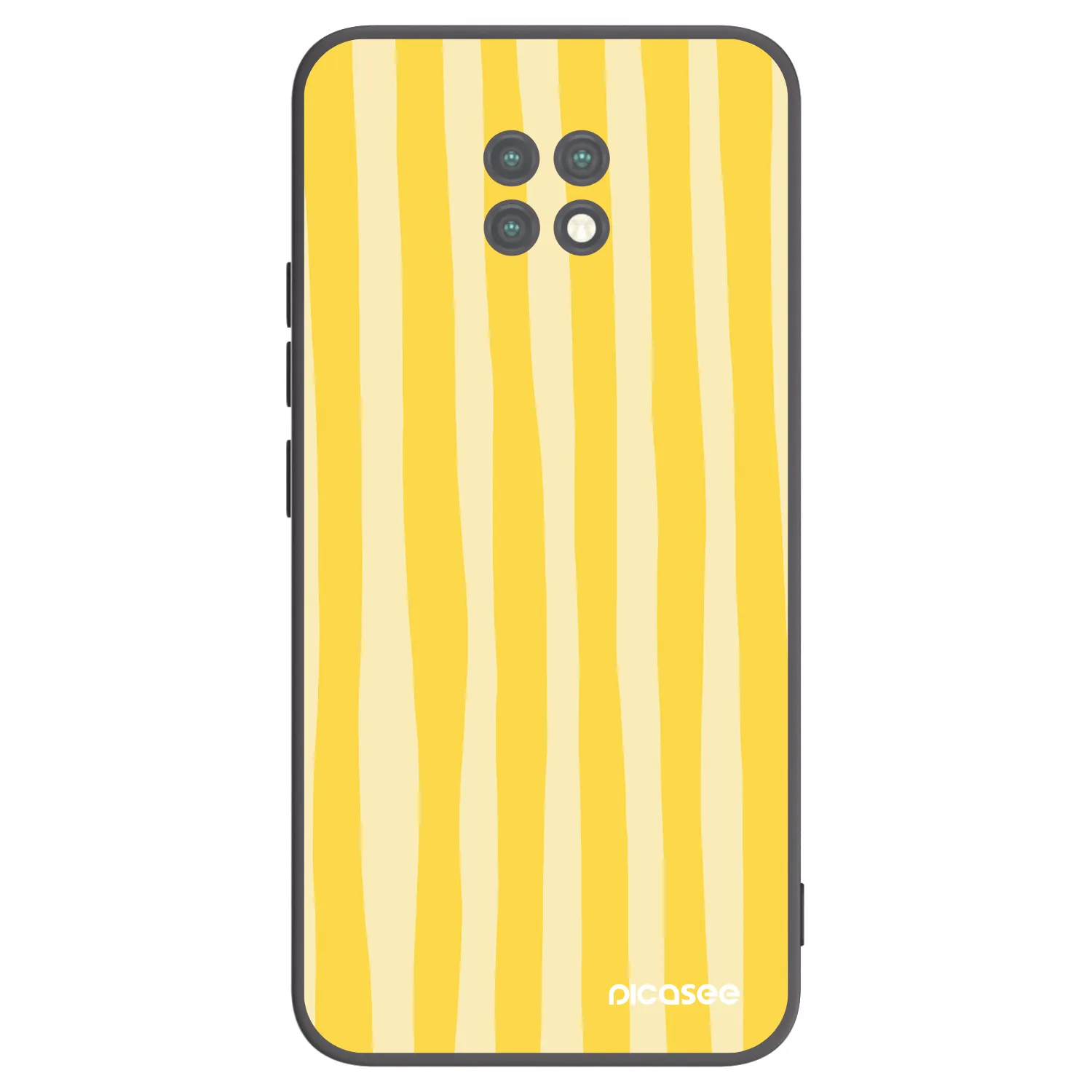 Picasee crna silikonska maskica za Xiaomi Redmi Note 9T - Lines lemon