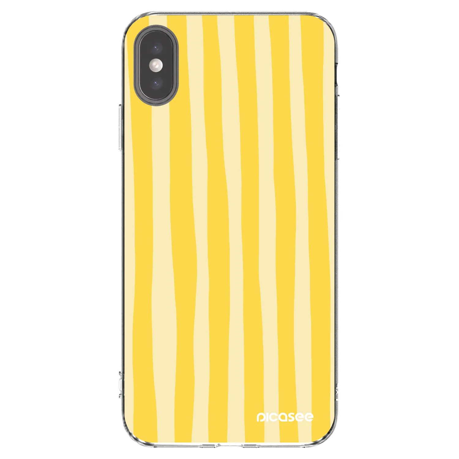 Picasee silikonska prozirna maskica za Apple iPhone XS Max - Lines lemon