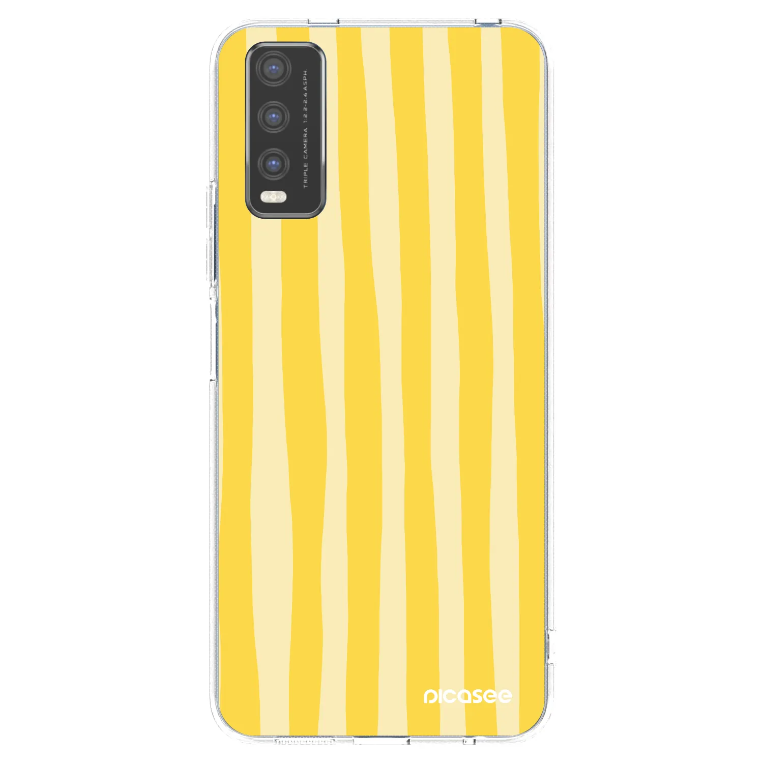 Picasee silikonska prozirna maskica za Vivo Y20s - Lines lemon