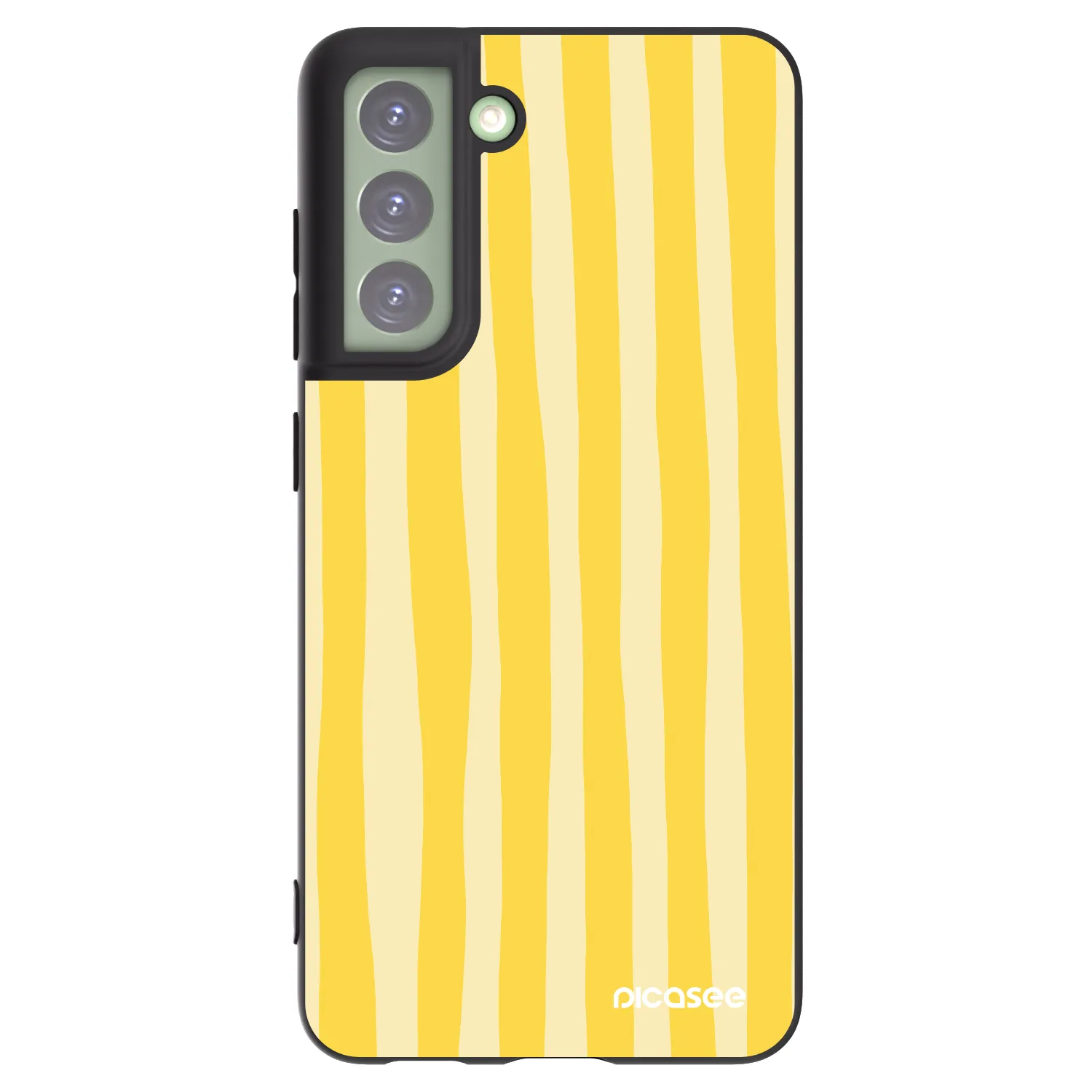 Picasee crna silikonska maskica za Samsung Galaxy S21 FE 5G - Lines lemon