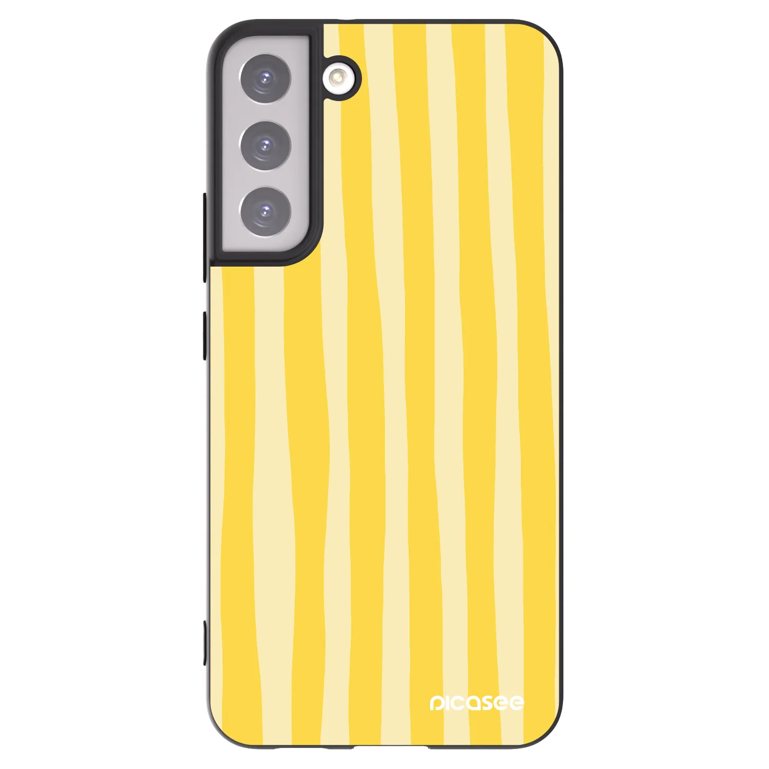 Picasee crna silikonska maskica za Samsung Galaxy S22+ 5G - Lines lemon
