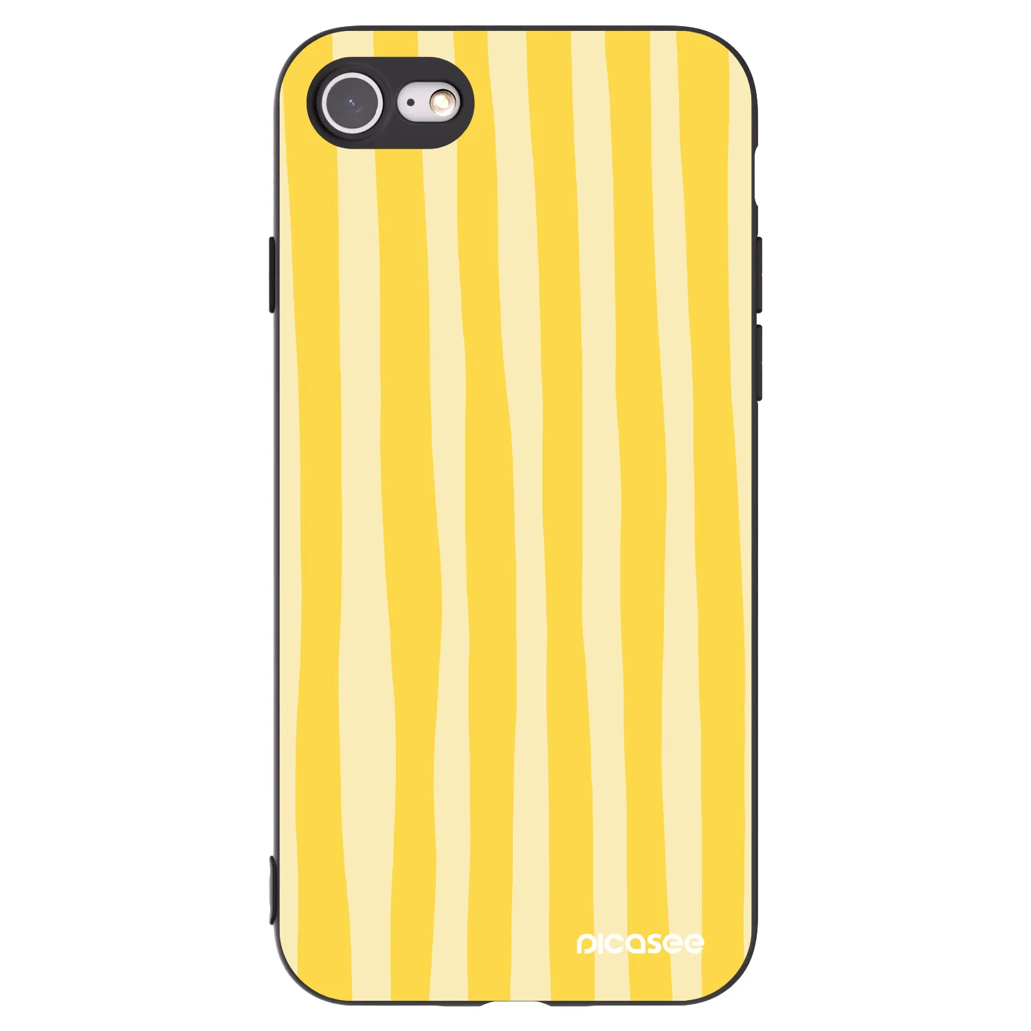 Picasee crna silikonska maskica za Apple iPhone SE 2022 - Lines lemon