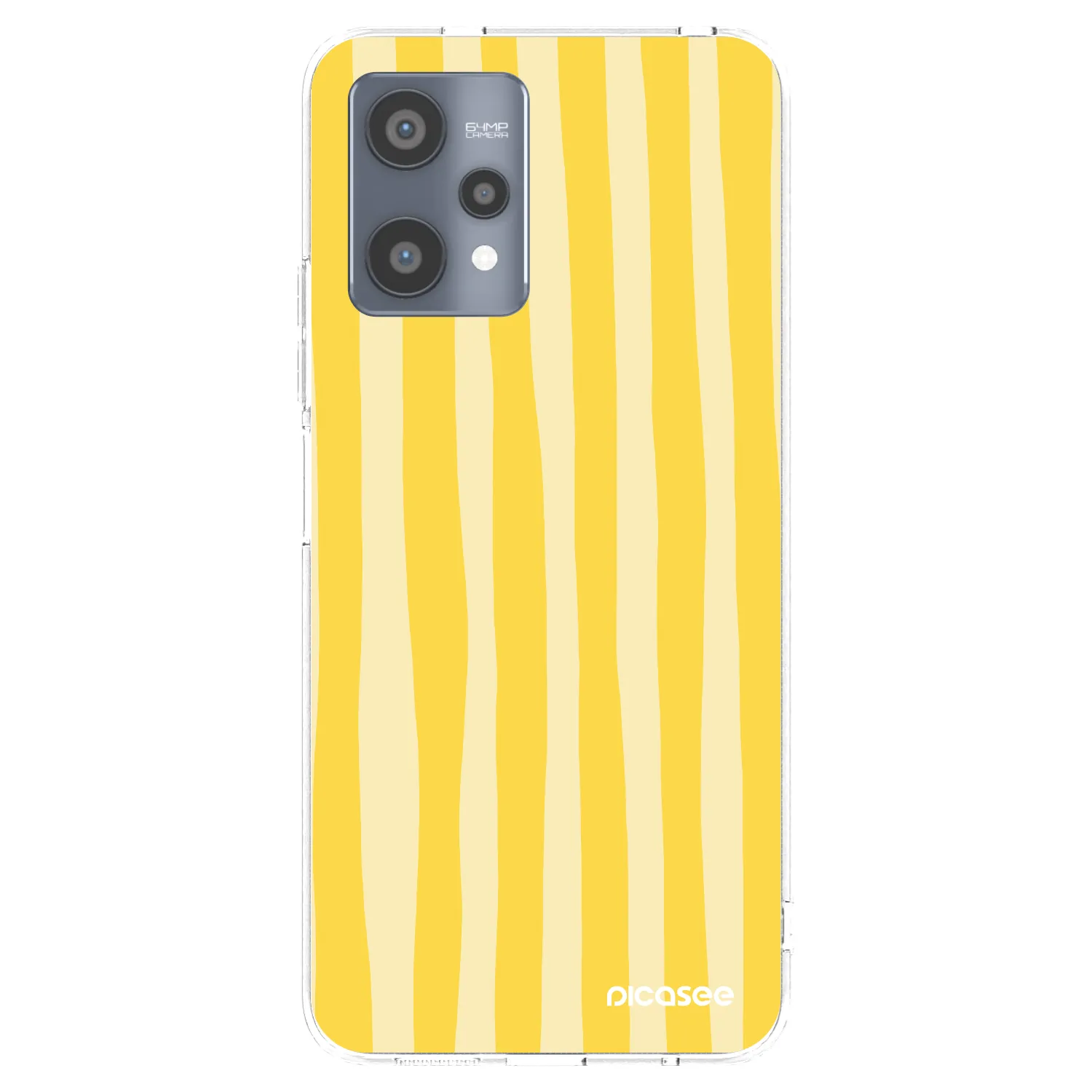 Picasee silikonska prozirna maskica za Realme 9 Pro 5G - Lines lemon