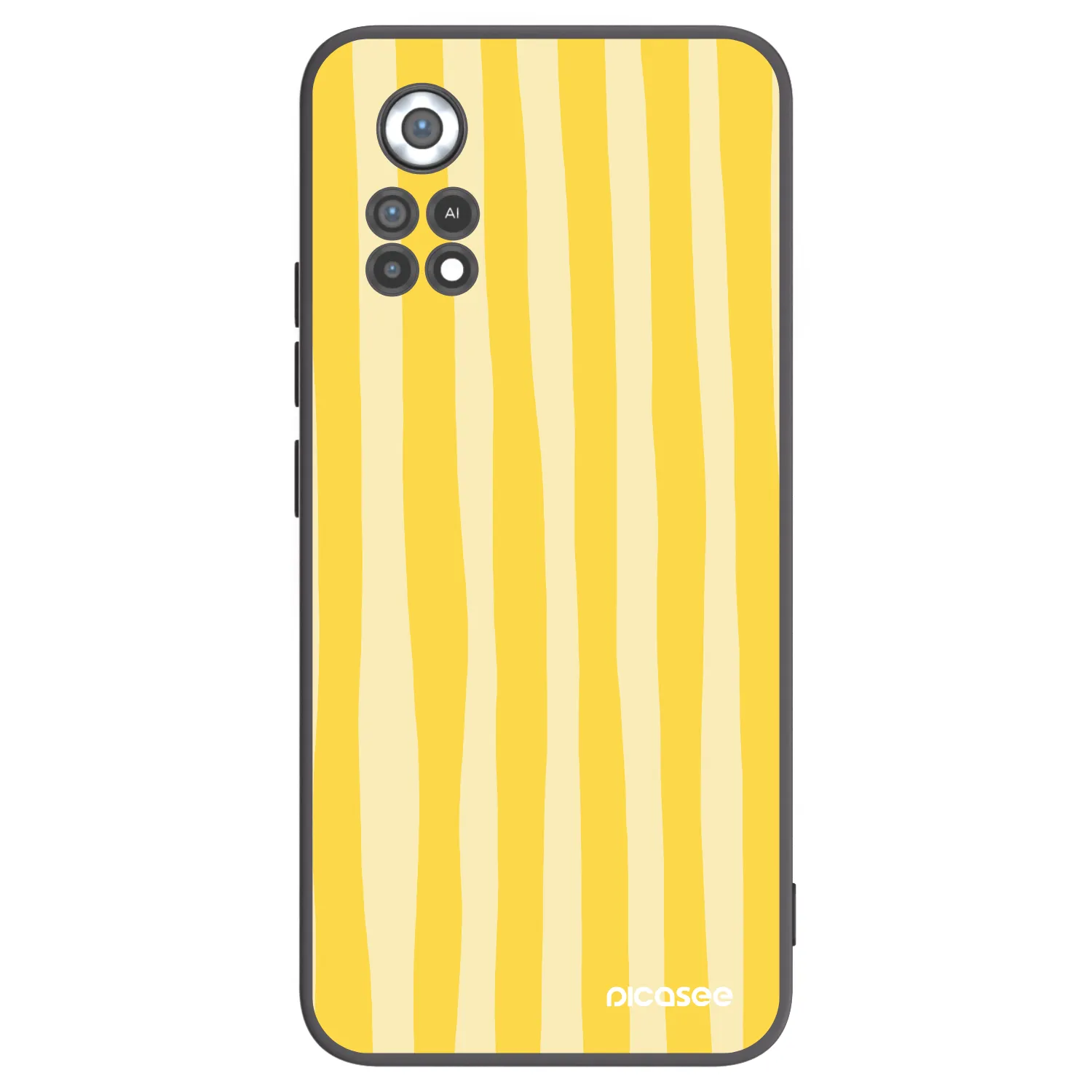 Picasee crna silikonska maskica za Xiaomi Poco X4 Pro 5G - Lines lemon