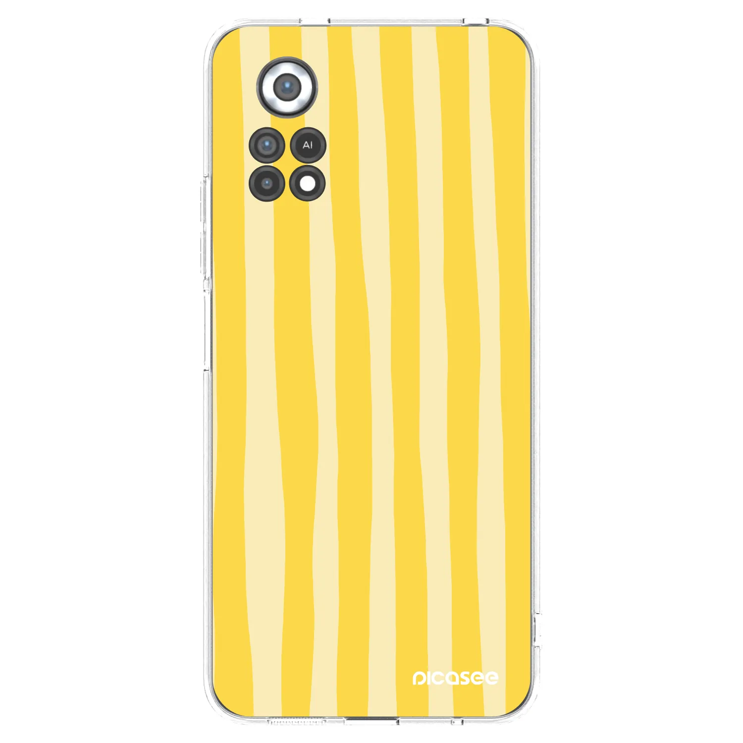 Picasee silikonska prozirna maskica za Xiaomi Poco X4 Pro 5G - Lines lemon