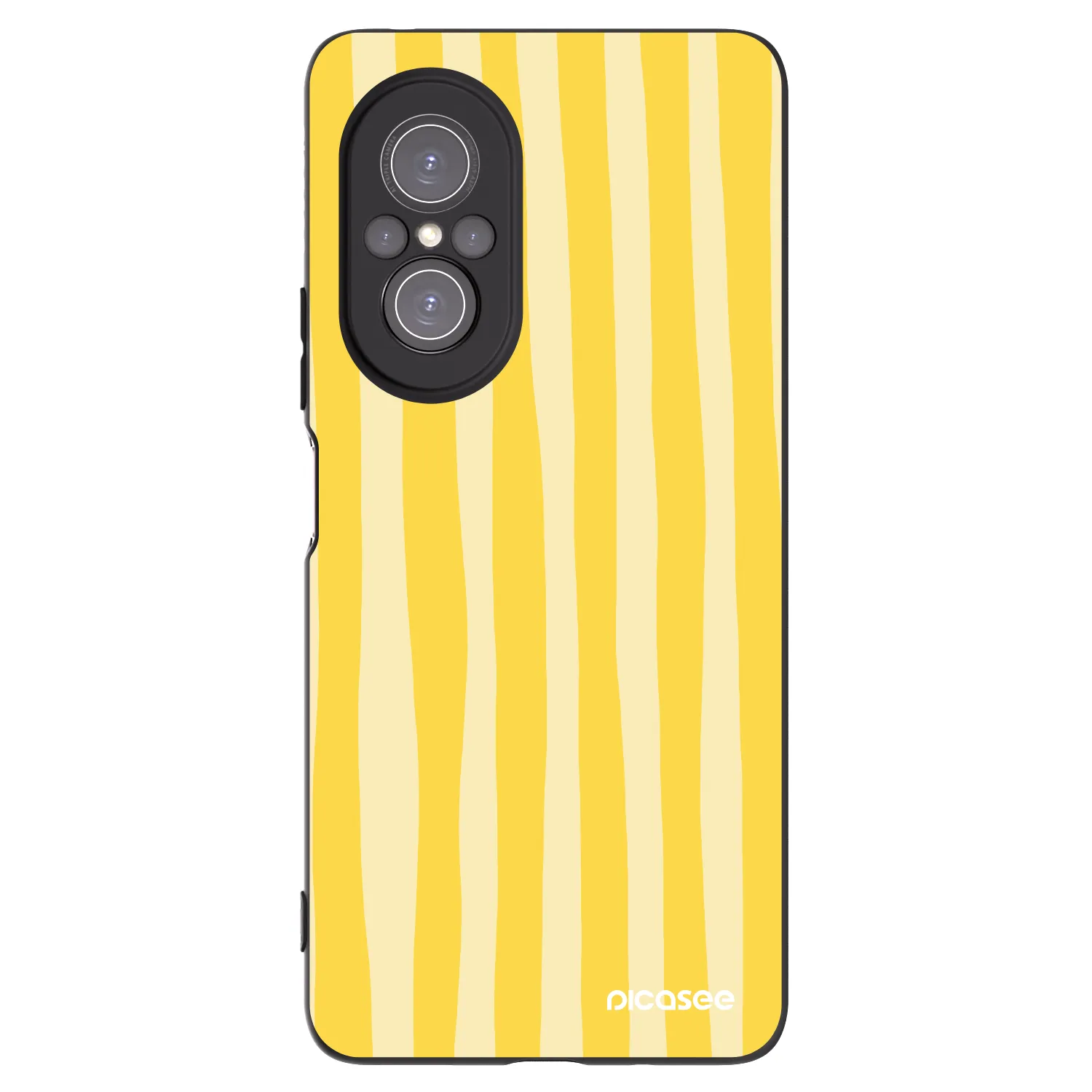 Picasee crna silikonska maskica za Huawei Nova 9 SE - Lines lemon