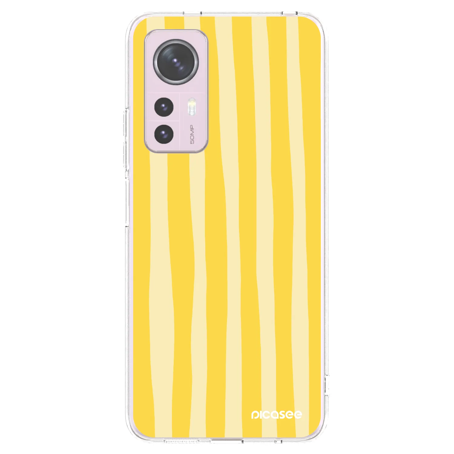 Picasee silikonska prozirna maskica za Xiaomi 12 - Lines lemon