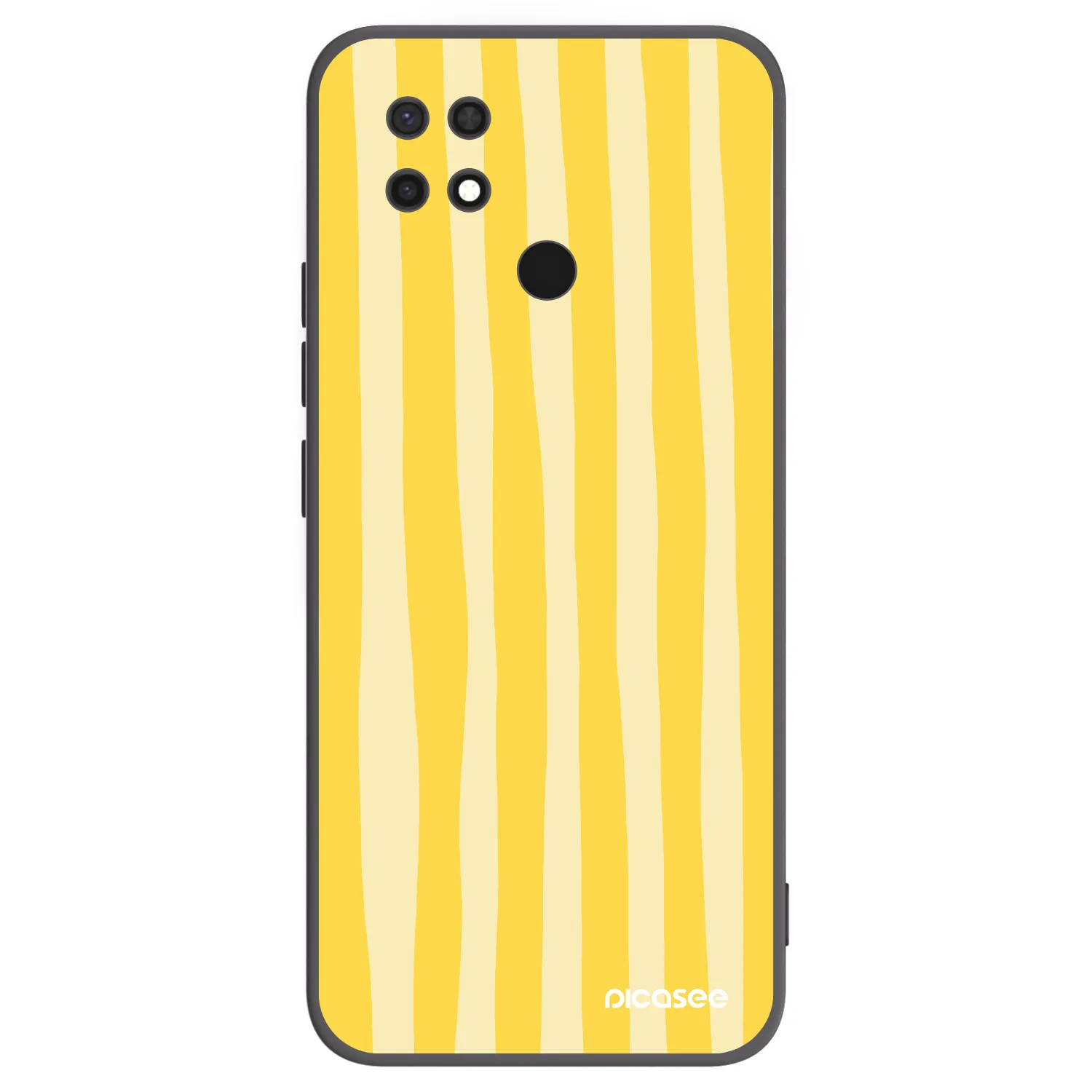 Picasee crna silikonska maskica za Xiaomi Redmi 10C - Lines lemon