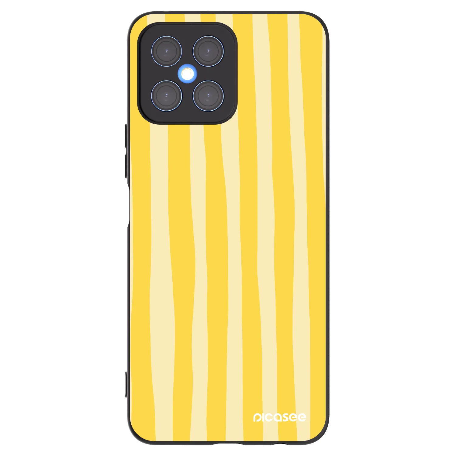 Picasee crna silikonska maskica za Honor X8 4G - Lines lemon