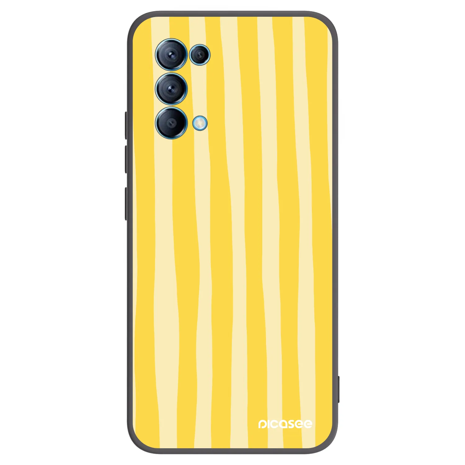 Picasee crna silikonska maskica za OPPO A16s - Lines lemon