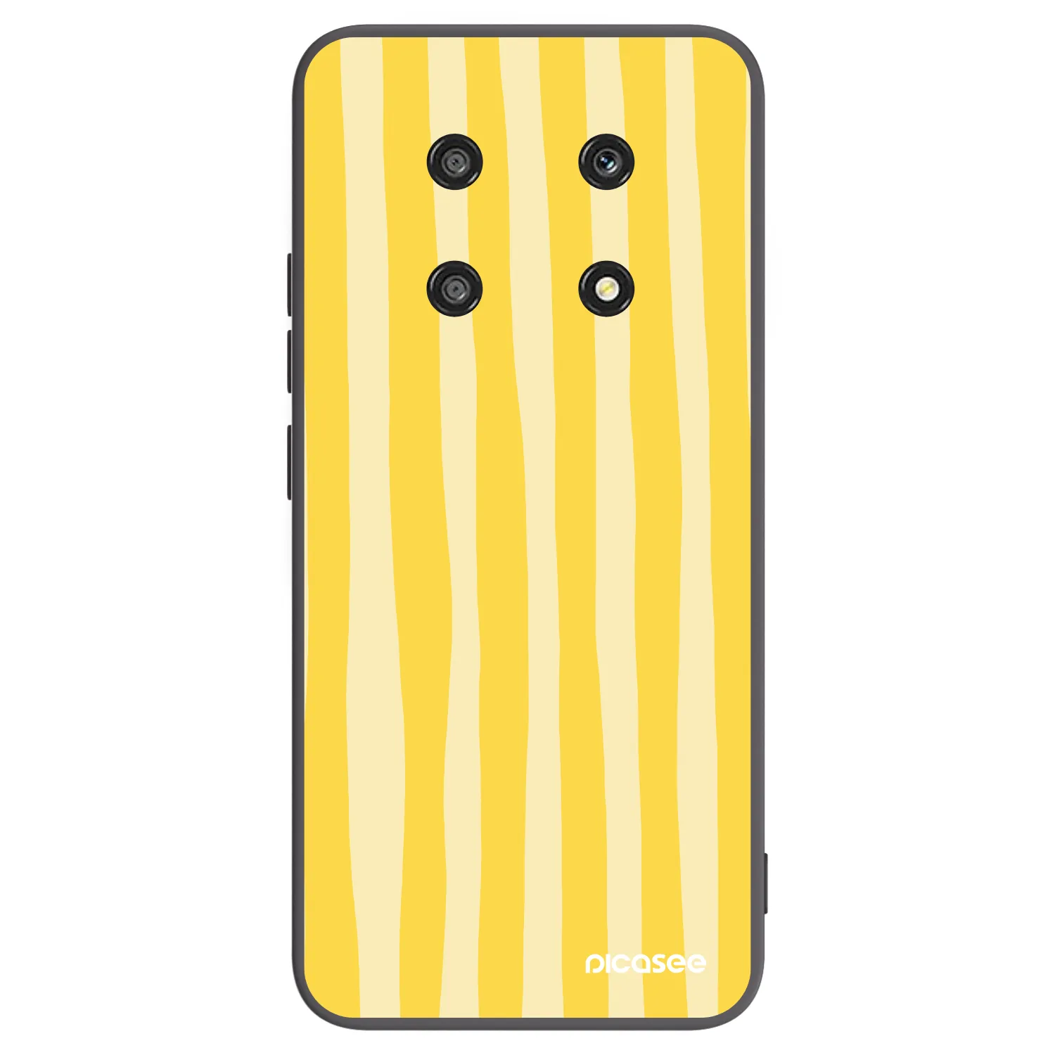 Picasee crna silikonska maskica za Honor Magic4 Lite 5G - Lines lemon