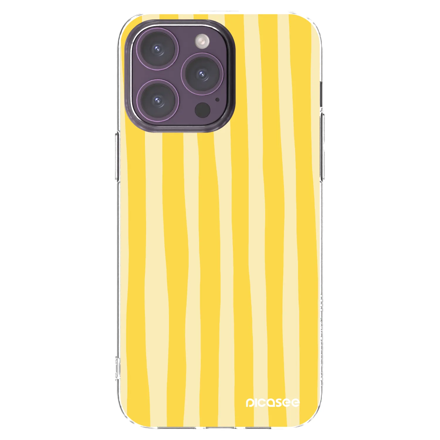 Picasee silikonska prozirna maskica za Apple iPhone 14 Pro Max - Lines lemon