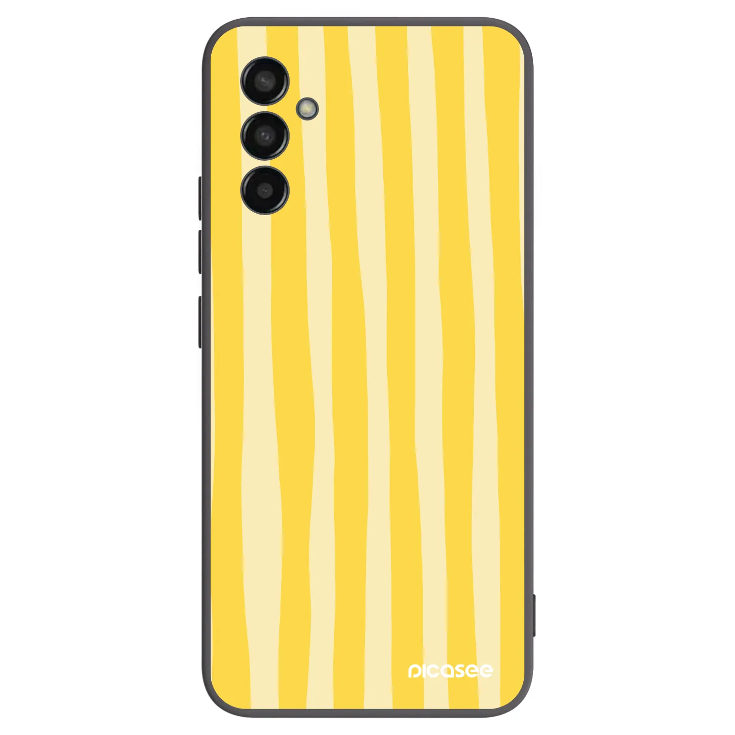 Picasee crna silikonska maskica za Samsung Galaxy M13 M135F - Lines lemon