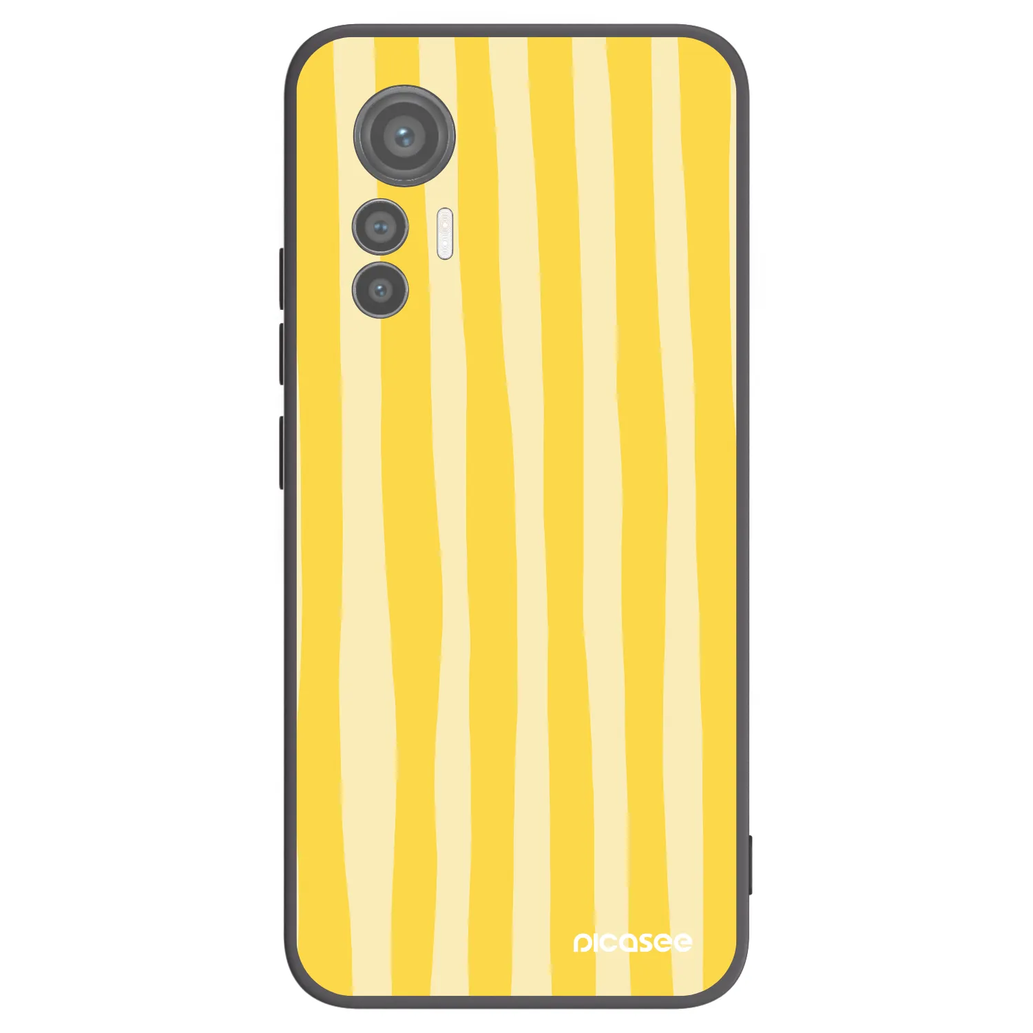 Picasee crna silikonska maskica za Xiaomi 12 Lite - Lines lemon