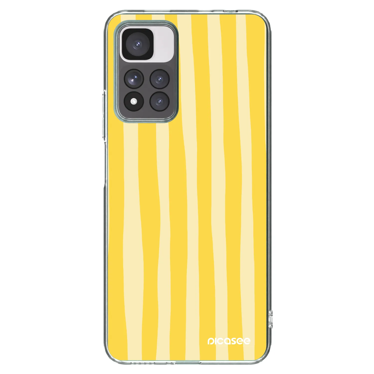 Picasee silikonska prozirna maskica za Xiaomi Redmi Note 11 Pro+ 5G - Lines lemon