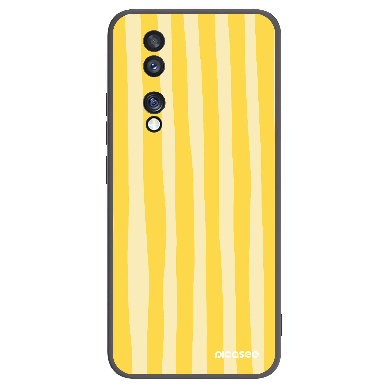 Picasee crna silikonska maskica za Honor 70 - Lines lemon