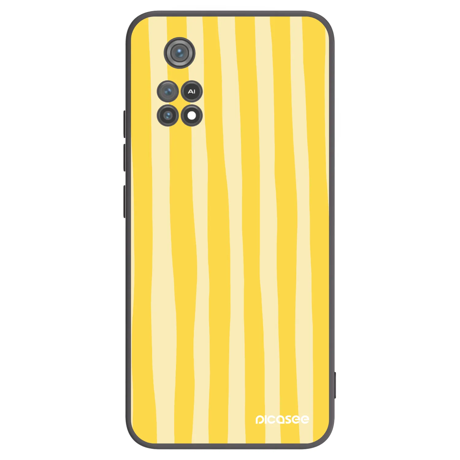 Picasee crna silikonska maskica za Xiaomi Poco M4 Pro - Lines lemon