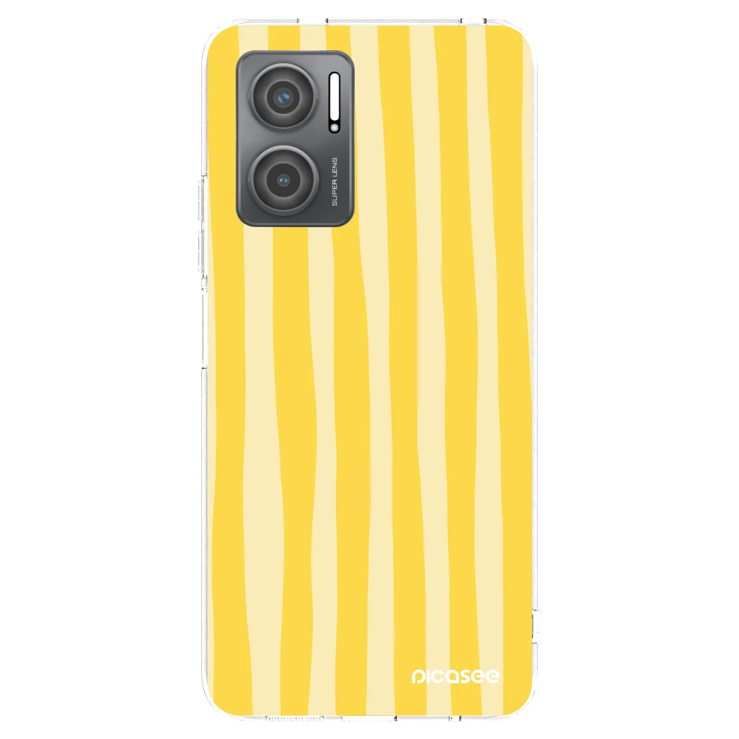 Picasee silikonska prozirna maskica za Xiaomi Redmi 10 5G - Lines lemon