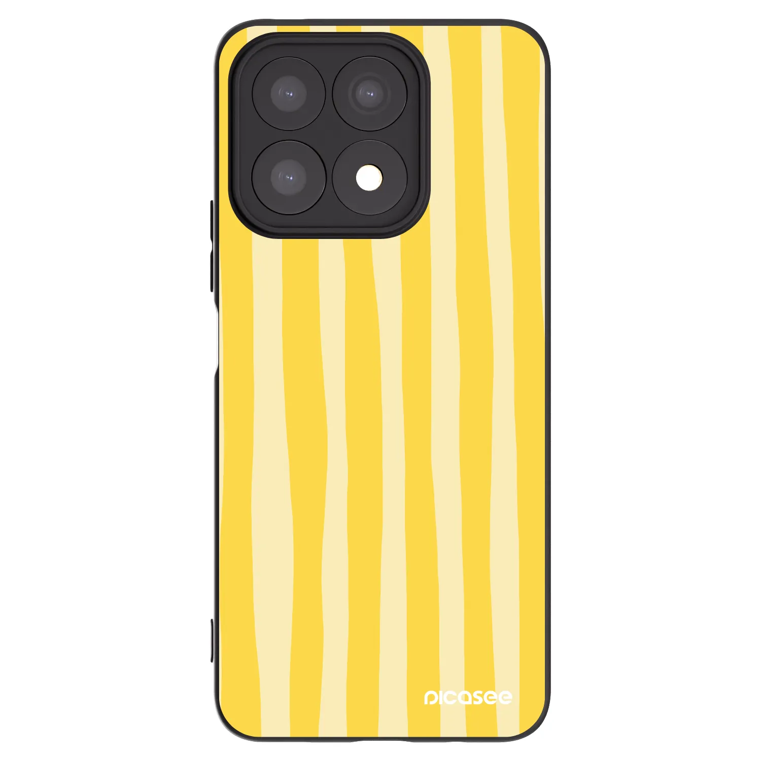 Picasee crna silikonska maskica za Honor X8a - Lines lemon