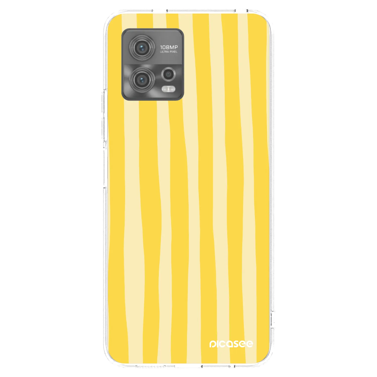 Picasee silikonska prozirna maskica za Motorola Moto G72 - Lines lemon
