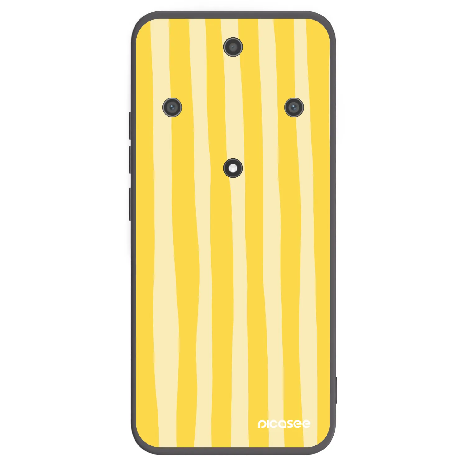 Picasee crna silikonska maskica za Honor Magic5 Lite 5G - Lines lemon