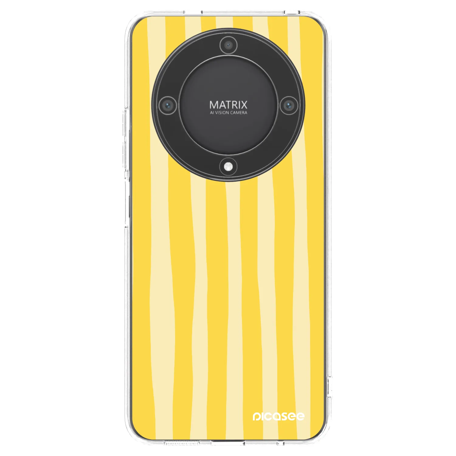 Picasee silikonska prozirna maskica za Honor Magic5 Lite 5G - Lines lemon