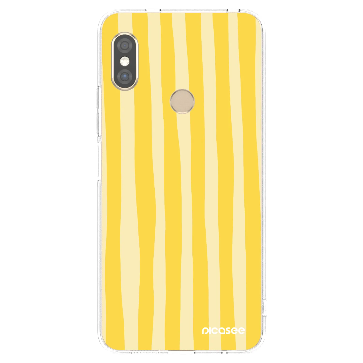 Picasee silikonska prozirna maskica za Xiaomi Redmi Note 5 Global - Lines lemon