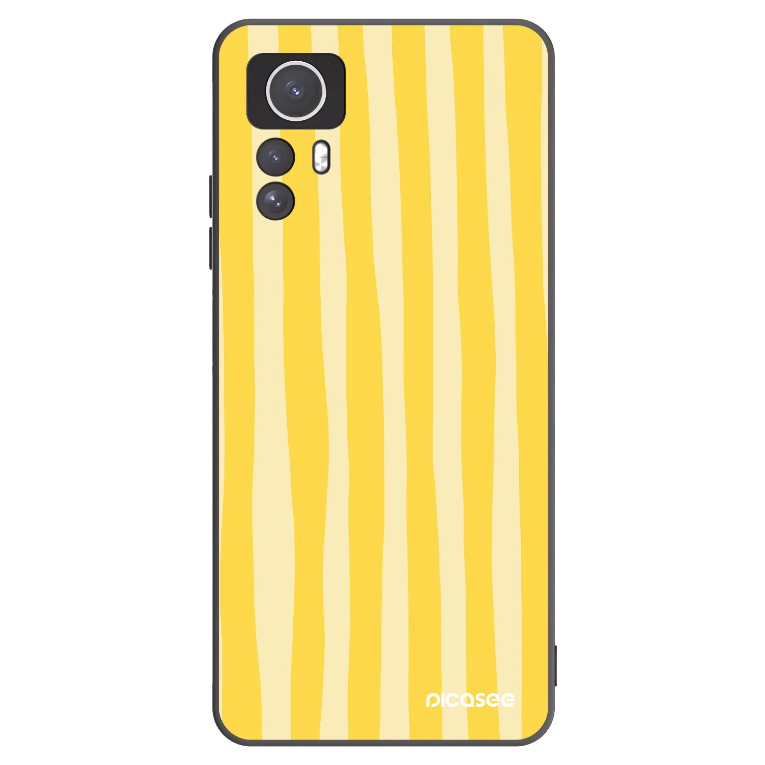 Picasee crna silikonska maskica za Xiaomi Redmi Note 12S - Lines lemon
