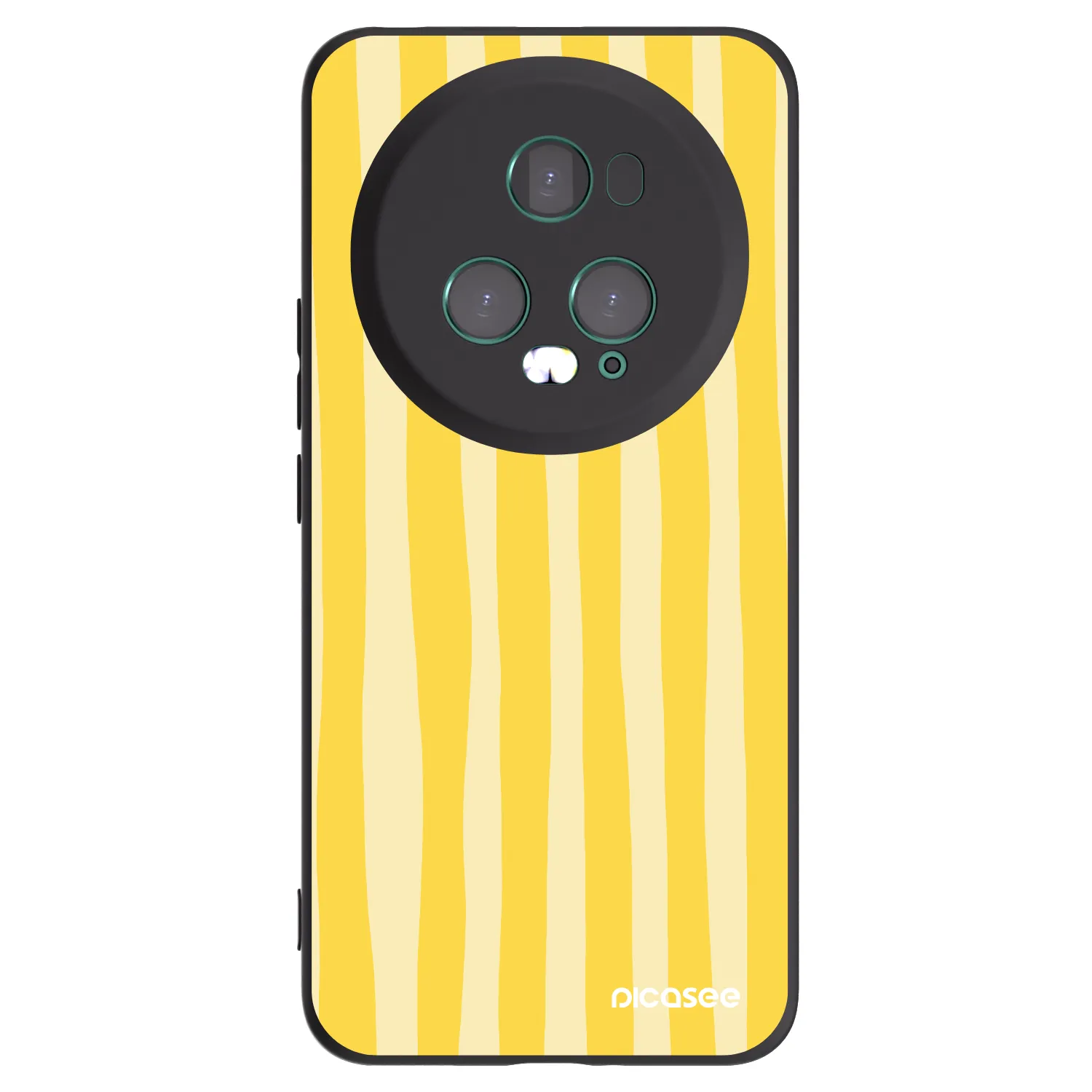 Picasee crna silikonska maskica za Honor Magic5 Pro - Lines lemon