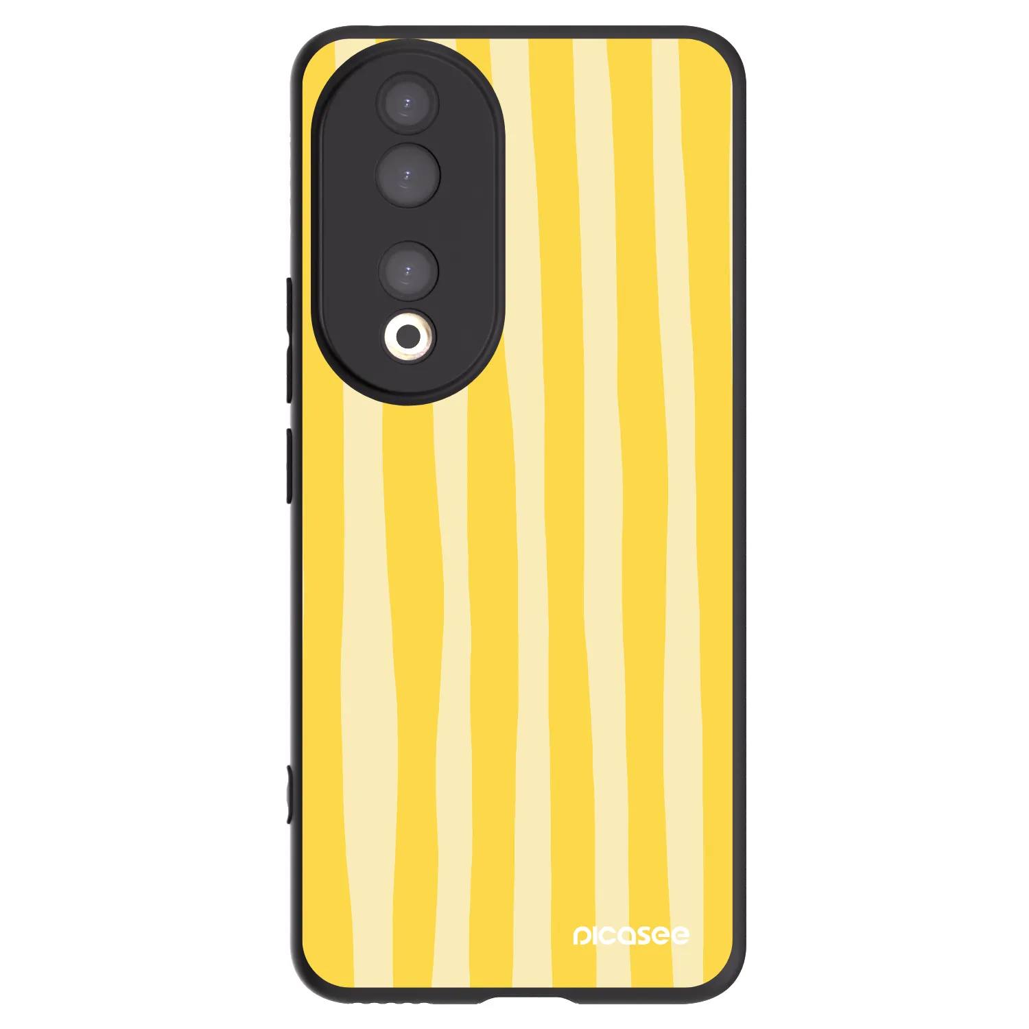 Picasee crna silikonska maskica za Honor 90 5G - Lines lemon