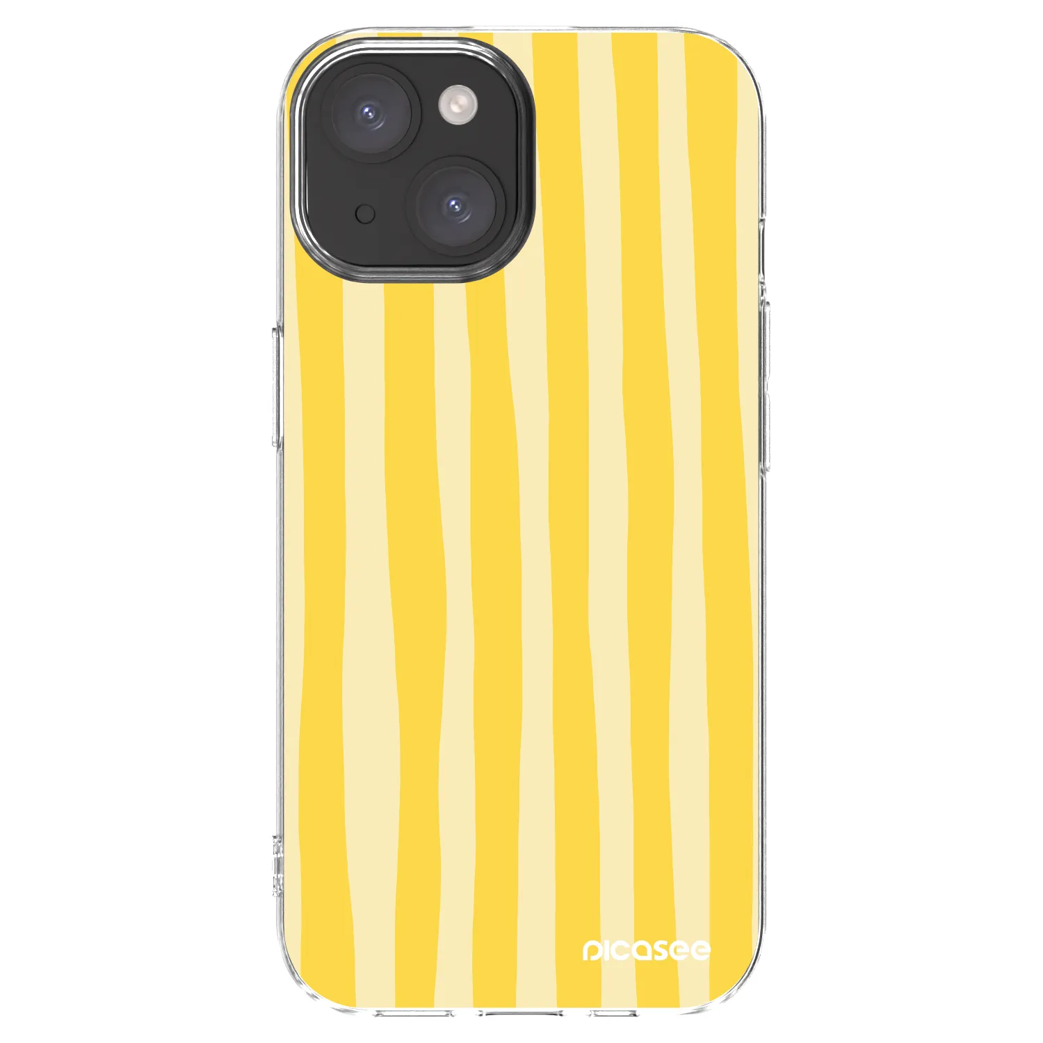 Picasee silikonska prozirna maskica za Apple iPhone 15 - Lines lemon