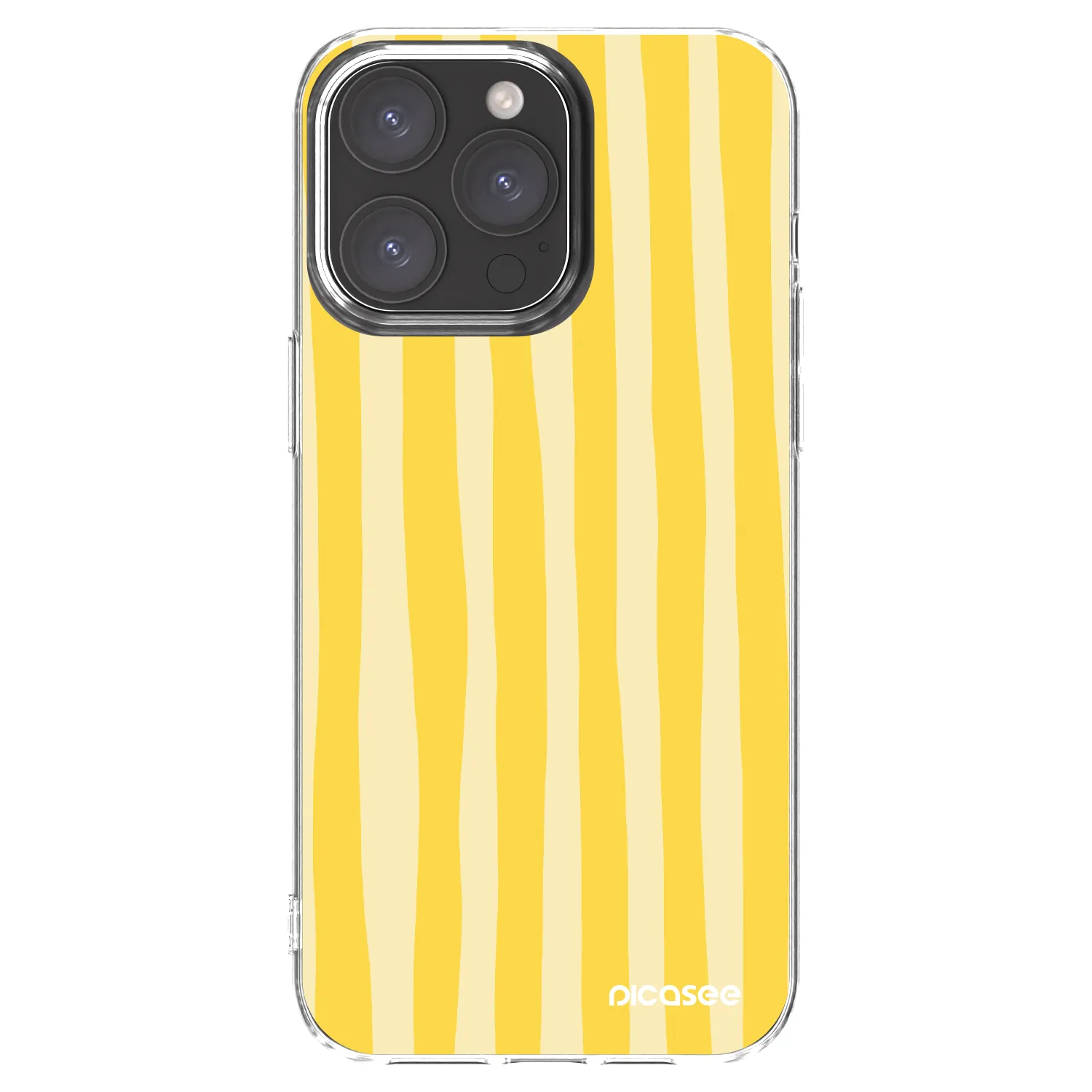 Picasee silikonska prozirna maskica za Apple iPhone 15 Pro Max - Lines lemon