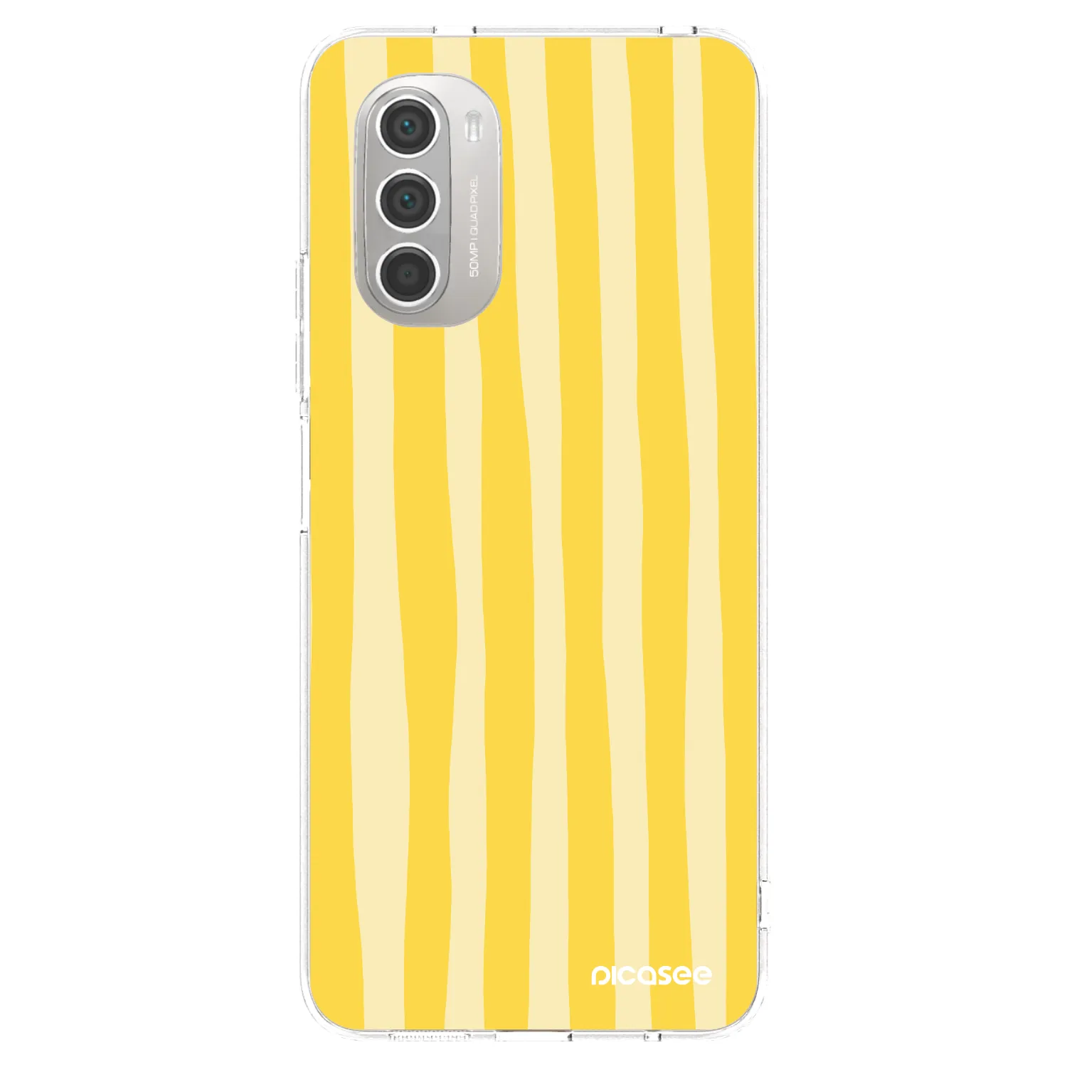Picasee silikonska prozirna maskica za Motorola Moto G51 - Lines lemon