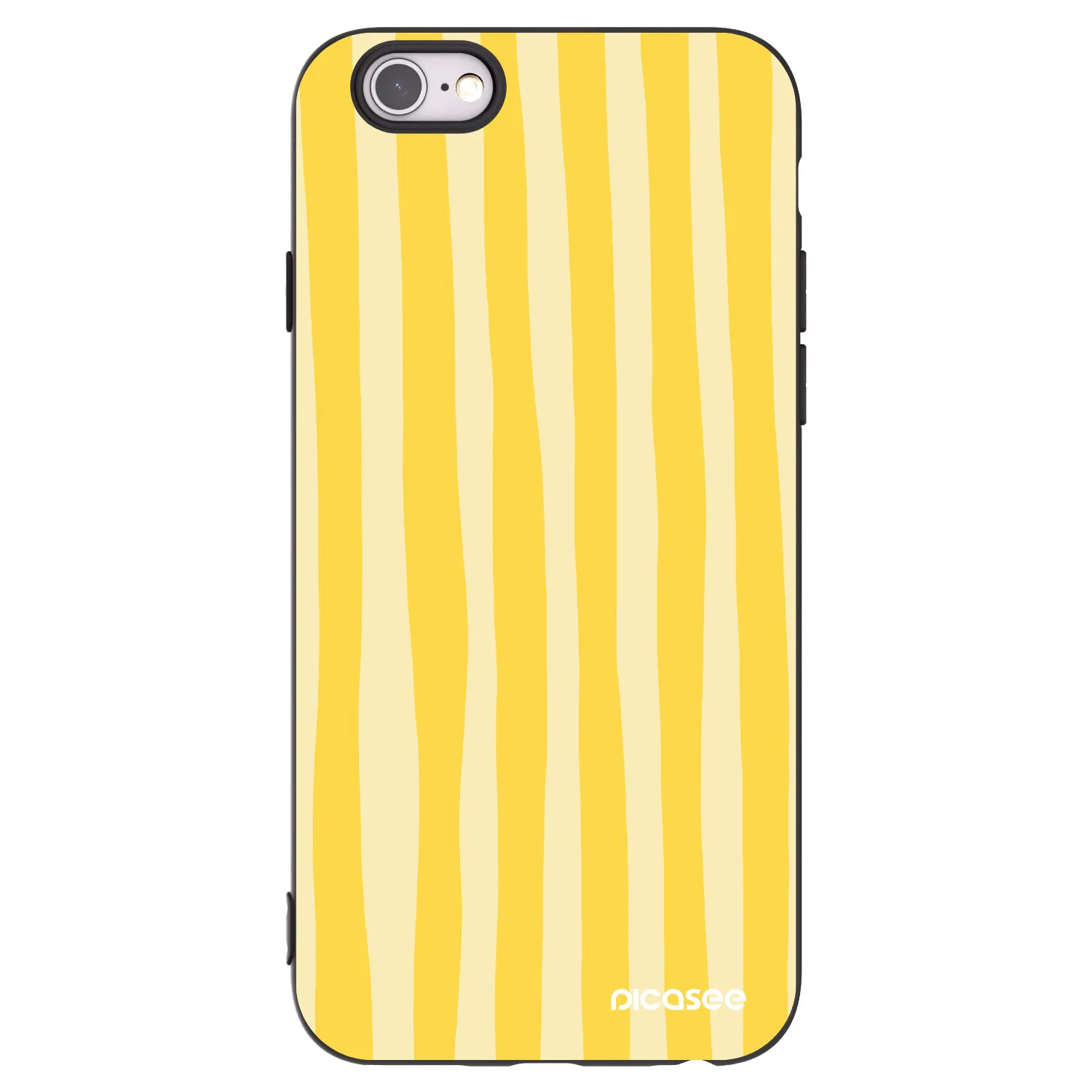 Picasee crna silikonska maskica za Apple iPhone 6/6S - Lines lemon