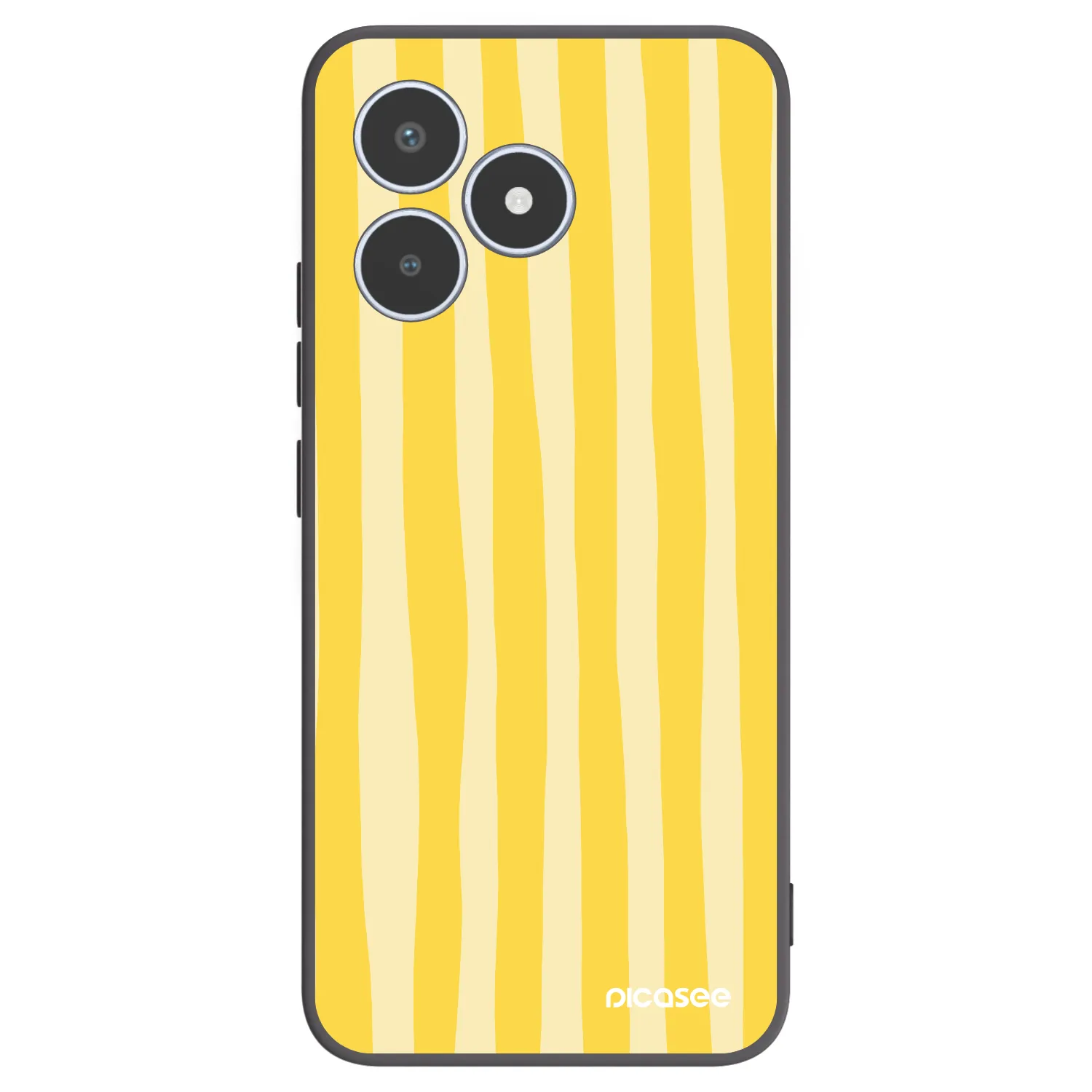Picasee crna silikonska maskica za Realme C53 - Lines lemon