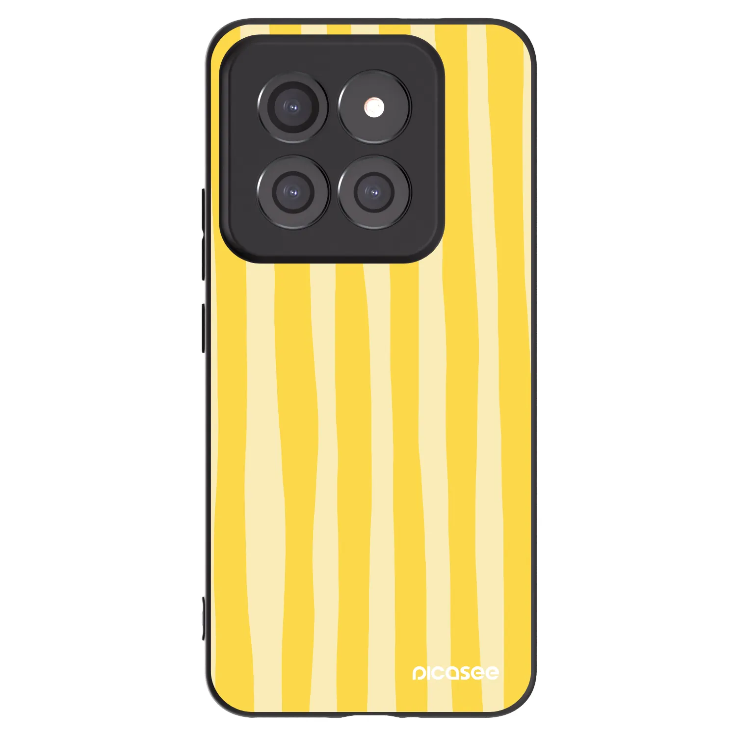 Picasee crna silikonska maskica za Xiaomi 14 Pro - Lines lemon