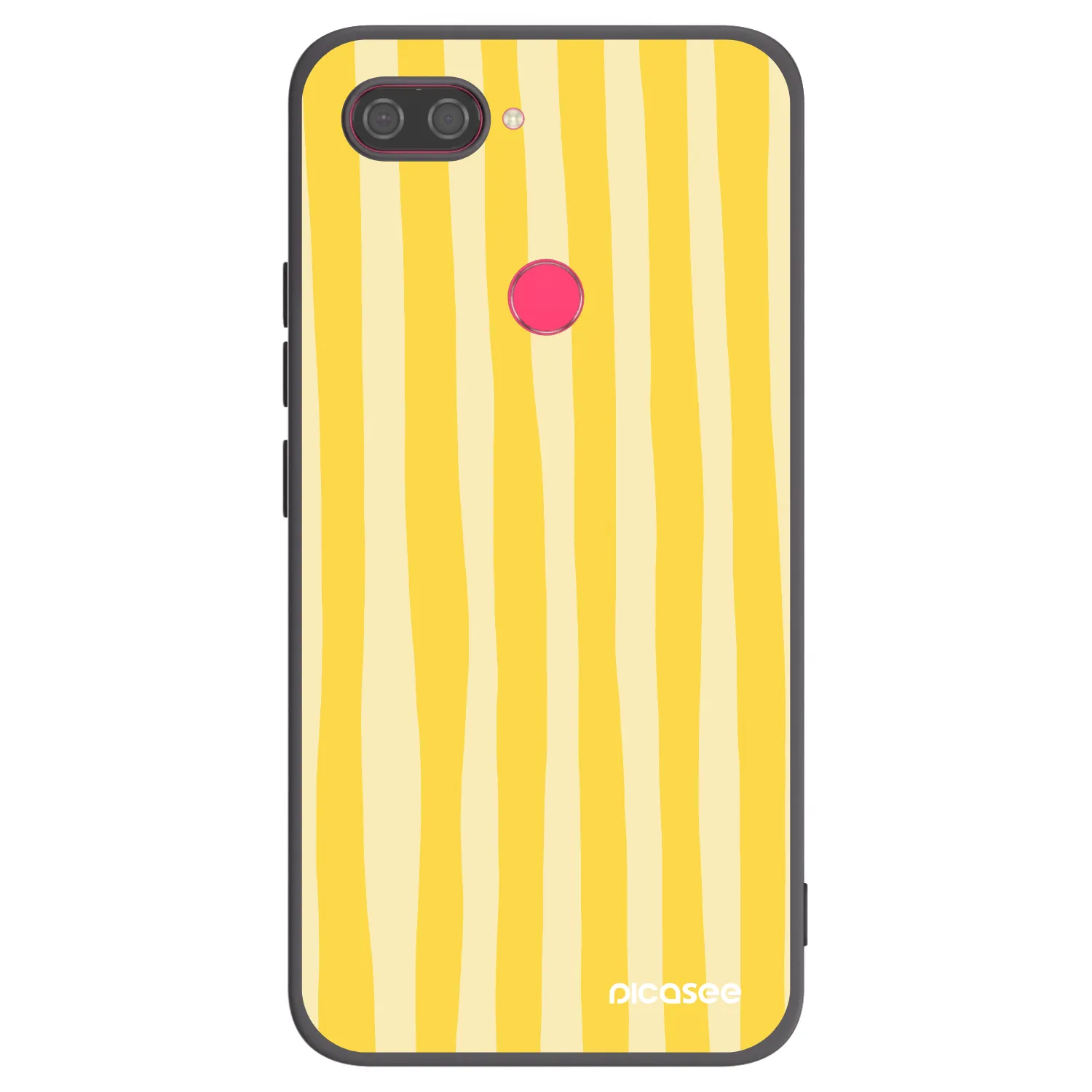 Picasee crna silikonska maskica za Xiaomi Mi 8 Lite - Lines lemon